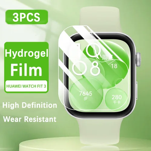 Películas de hidrogel para Huawei Watch Fit 3, Protector de pantalla antiarañazos, película protectora suave de TPU para Huawei Watch Fit 3