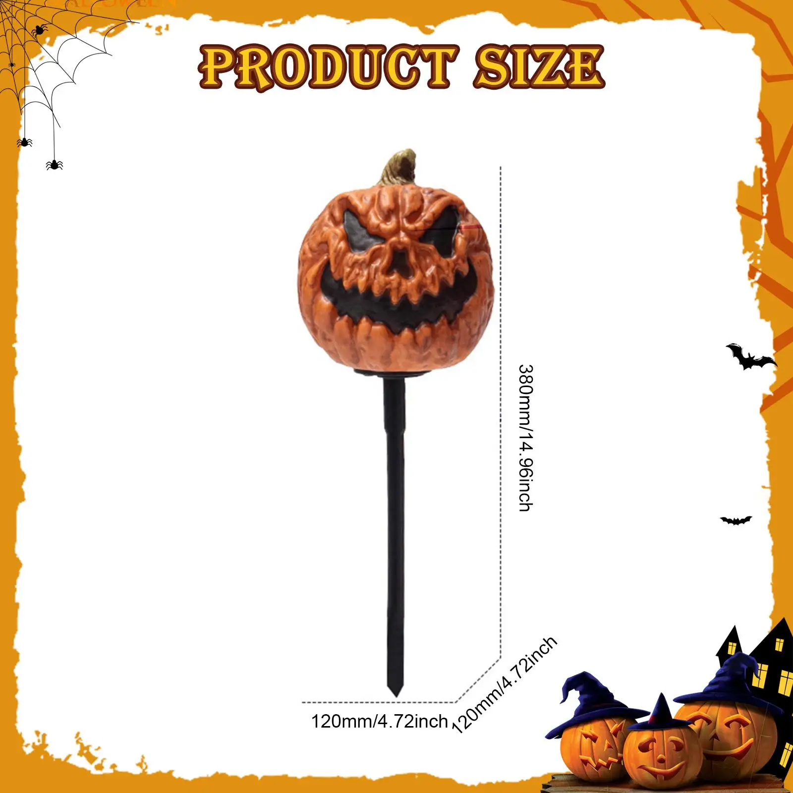 Pumpkin Stake Lights Scene Layout Props with Voice Control Mode Pathway Markers Lights for Park Backyard Holiday Outdoor Party