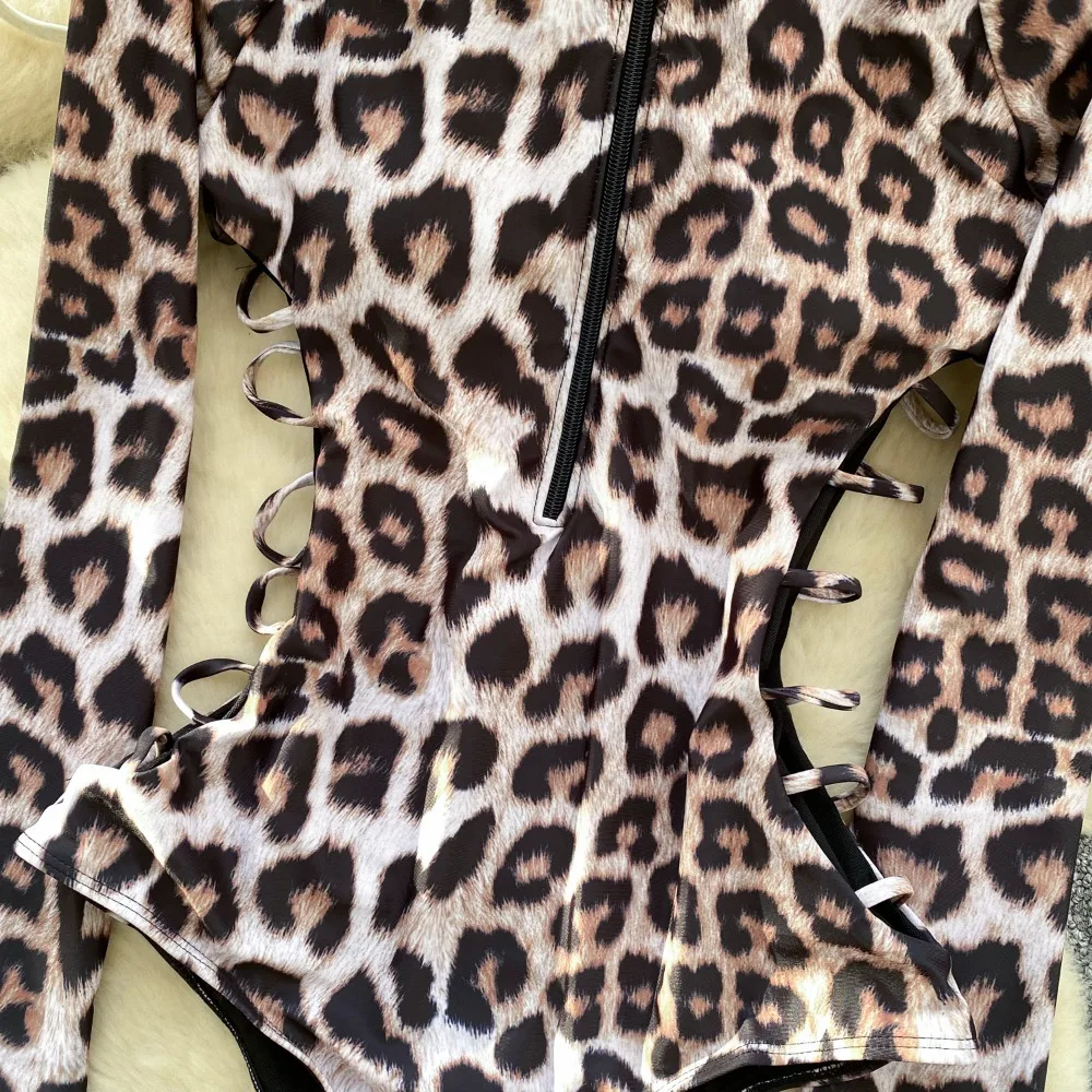 Body calado con estampado Vintage para mujer, monos elegantes de manga larga, Top, peleles, ropa Sexy