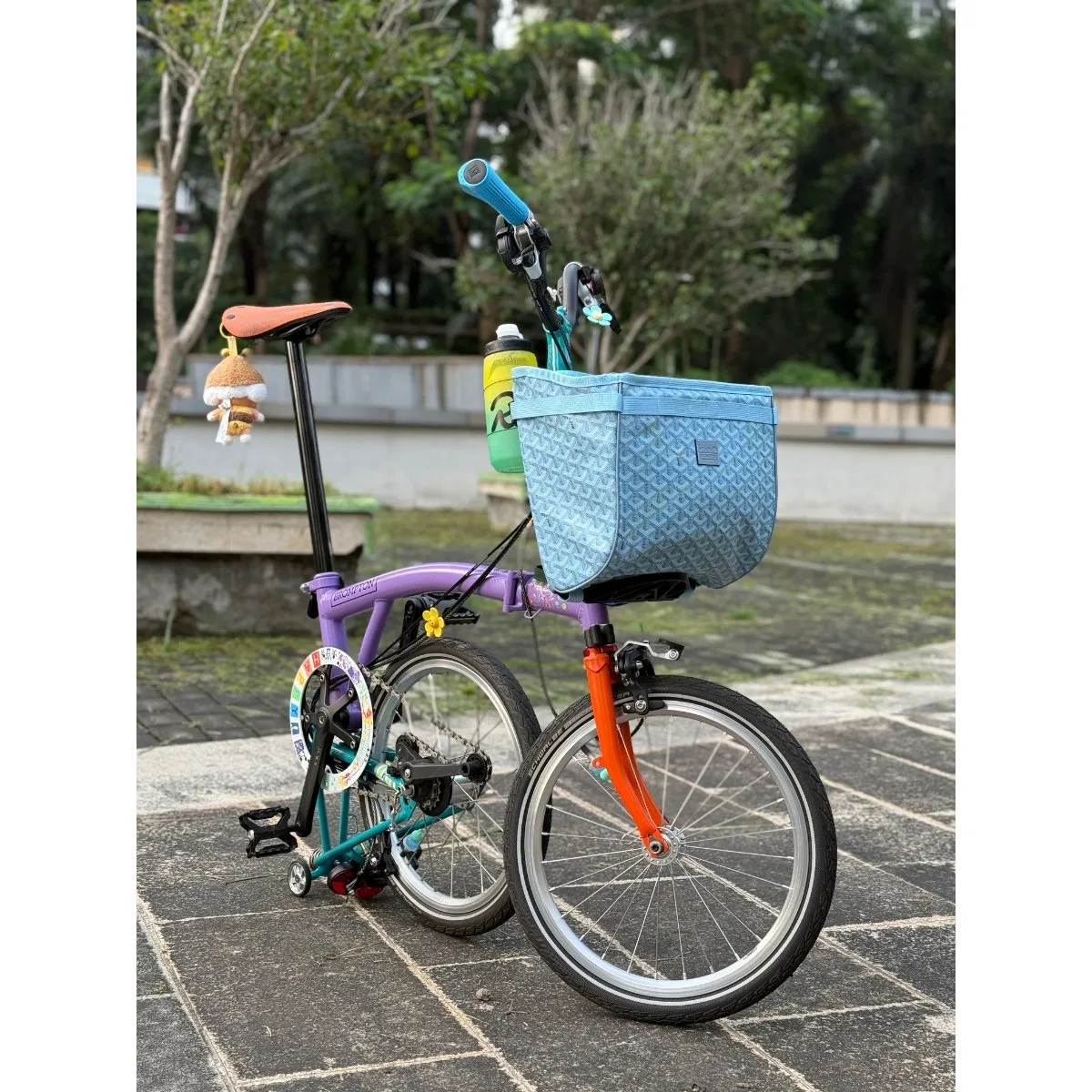DJCRAWLER Folding Bicycle Front 9L Vegetable Basket Storage Bag Vegetable Basket Bag for Brompton Upgrade Parts