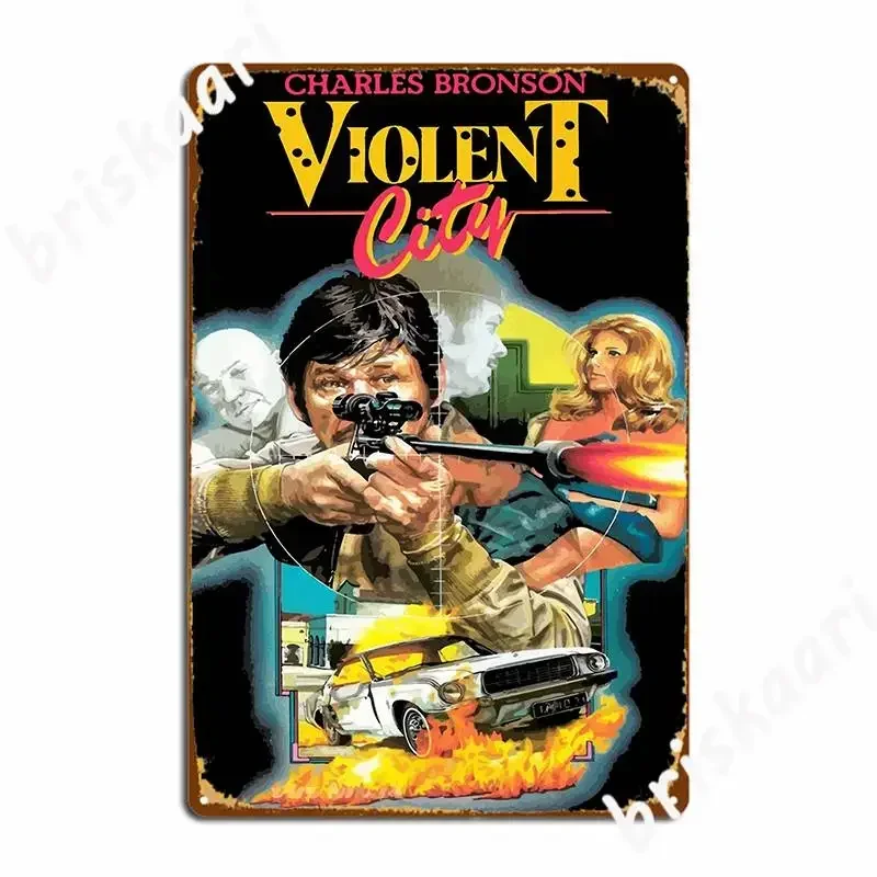 Violent City Metal Signs Club Design Kitchen Retro Design Tin Sign Poster