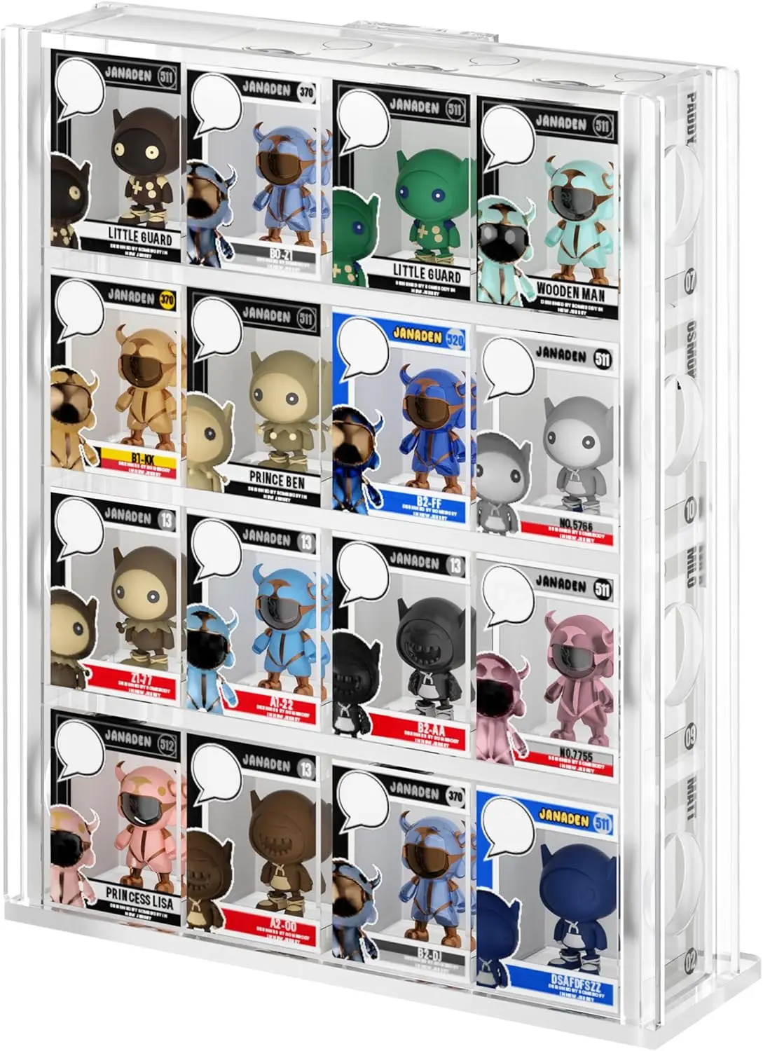 

Clear Acrylic 4-Tier Display Case for Mini Figures, Dust-Proof Bitty Storage Shelf, Wall-Mountable Stand