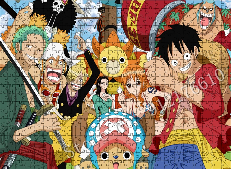 Luffy Solon French Jigsaw Puzzle One Piece 300/500/1000 Pics Cartoon Anime Educational Puzzles Kids Decompressed Game Home Decor