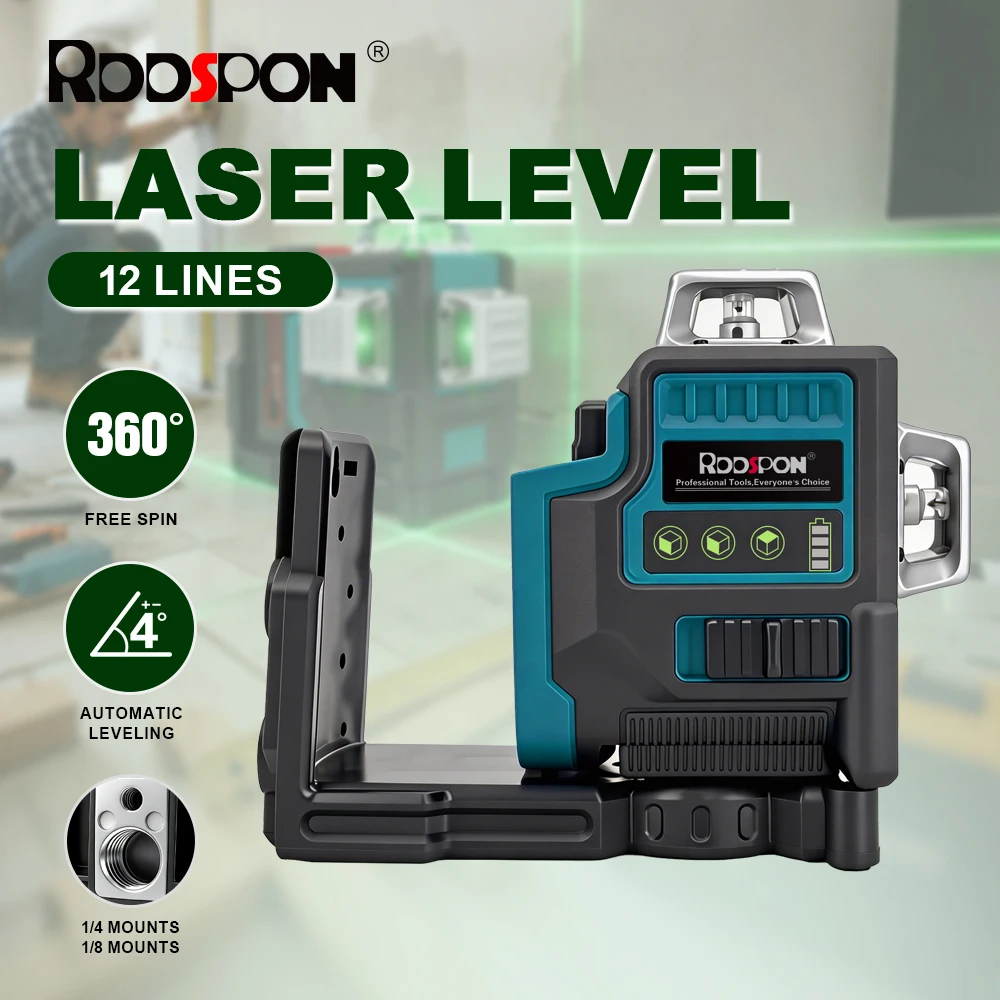 livella-laser-rddspon-a-12-linee-3d-autolivellante-360°-orizzontale-e-verticale-con-potente-raggio-laser-verde-per-batteria-makita-18v