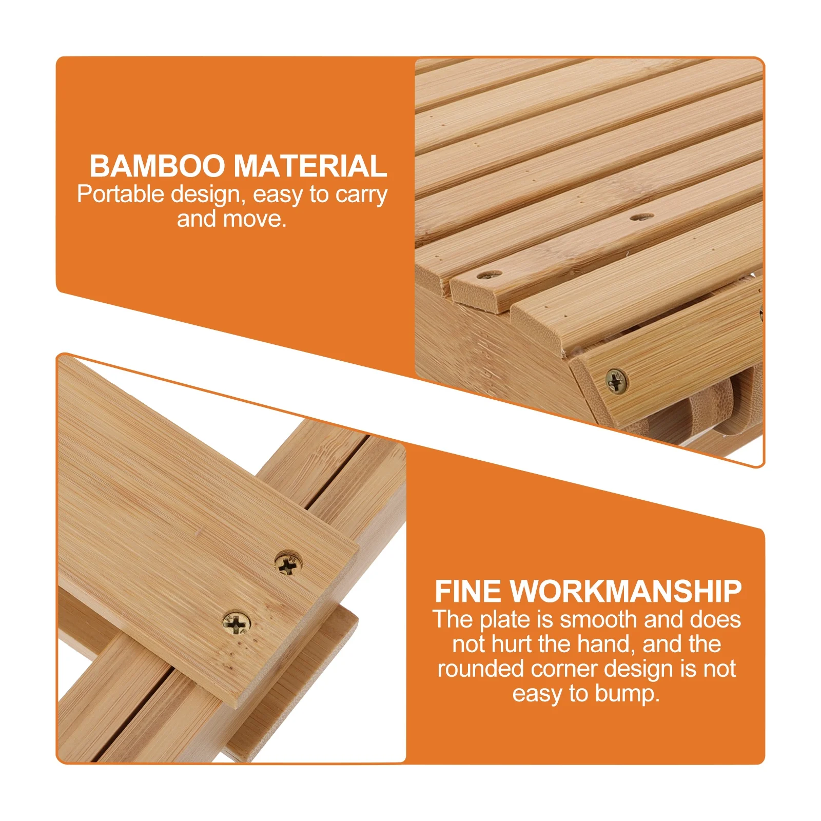 Folding Bamboo Stool Compact Lightweight Stool for Fishing Camping Bbq Beach Trips Smooth Edges Comfortable Seat