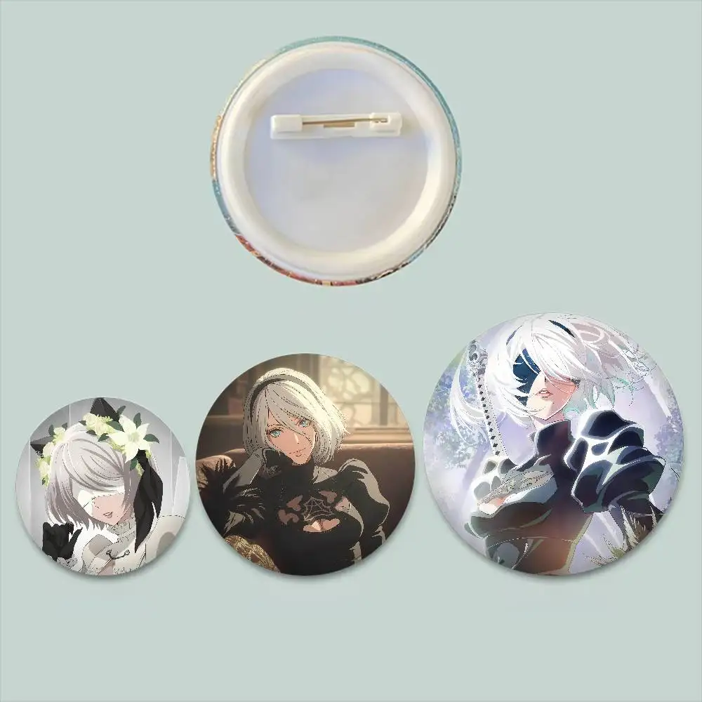 Game Nier A-Automata 2B Badges Round Exquisite Badge Brooches Creative Pins For Clothes Hat Backpack Gift Accessories