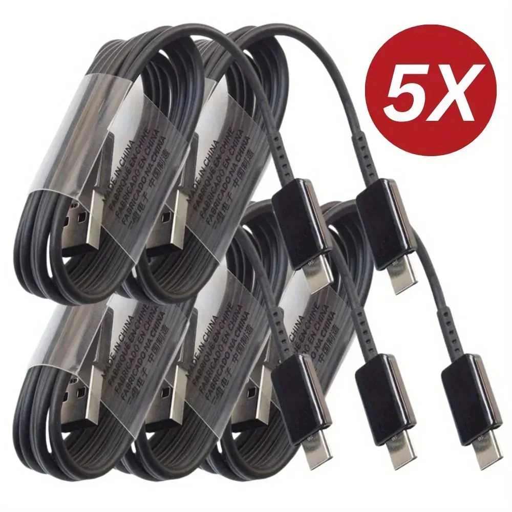 Lot of 5 - Fast 4FT UB Type-C Charger Cable for Samsung Galaxy S23, S22, S21, S20, S8 with Rapid Charging Capability