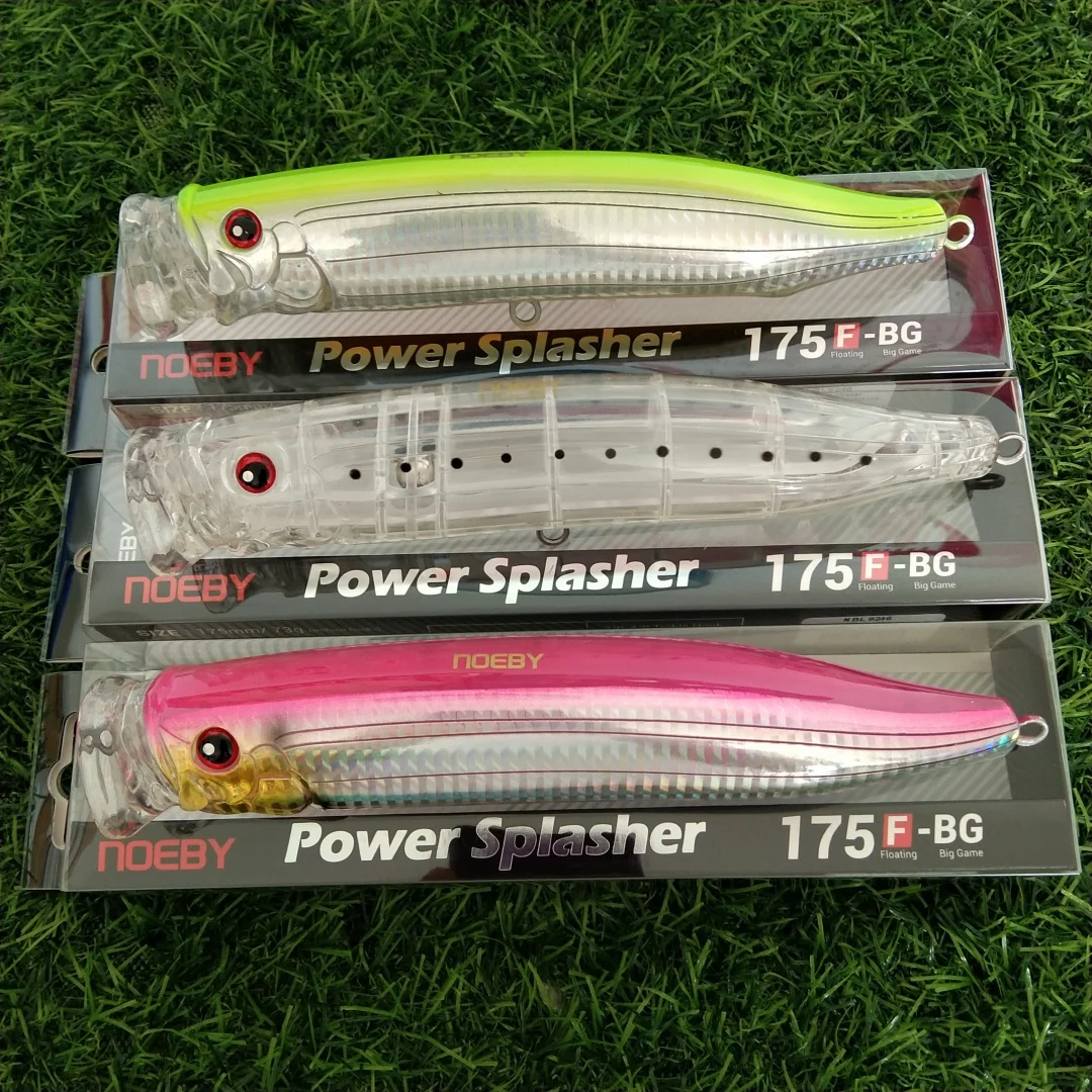 

Noeby 3pcs 175mm 73g Big Popper Floating Wobbler Fishing Lures,Topwater Trolling Artificial Plastic Hard Bait, Fishing Tackle