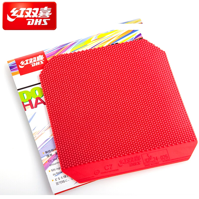DHS C7 Table Tennis Rubber Defensive Loop Spin Pips-out Topsheet OX DHS Ping Pong Sponge DHS Table Tennis Rubber