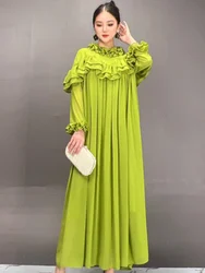 Vefadisa 2024 Autumn New Women Dresses Lace Collar Long Sleeve Swing Dress Temperament Fashion Elegant Dresses ZXY1077A