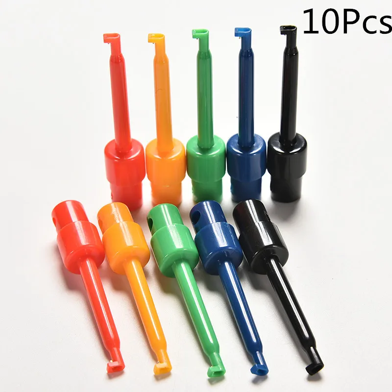 10pcs Mini Multimeter Lead Wire Kit Testing Hook Clip Grabber Test Probe SMT/SMD For Cell Phone Electronic Products