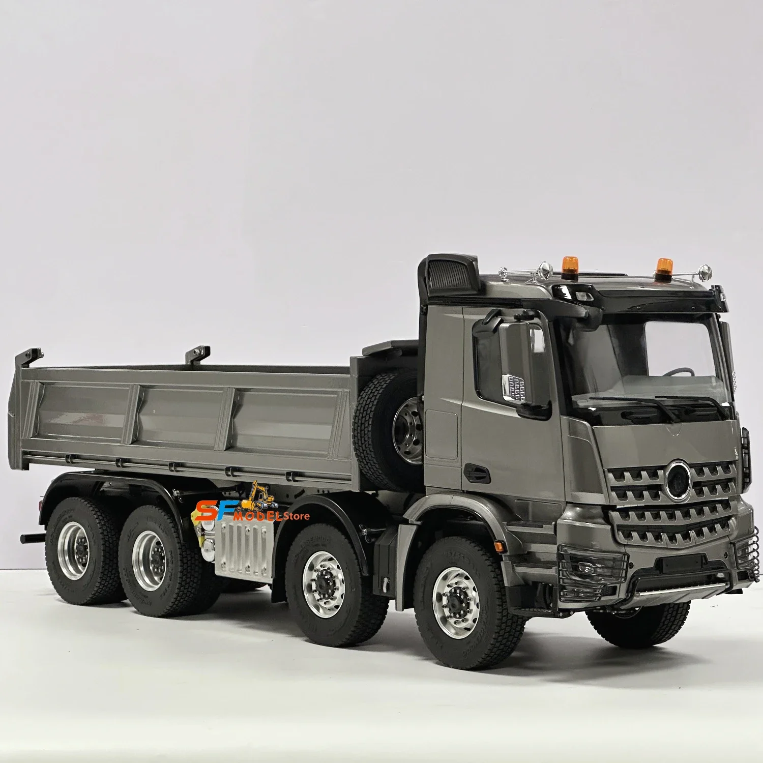 8x8 RC Truck 1/14 Hydraulic RC Dump Truck Metal Model Toy with Lighting and Sound System Remote Control Car Construction Toy