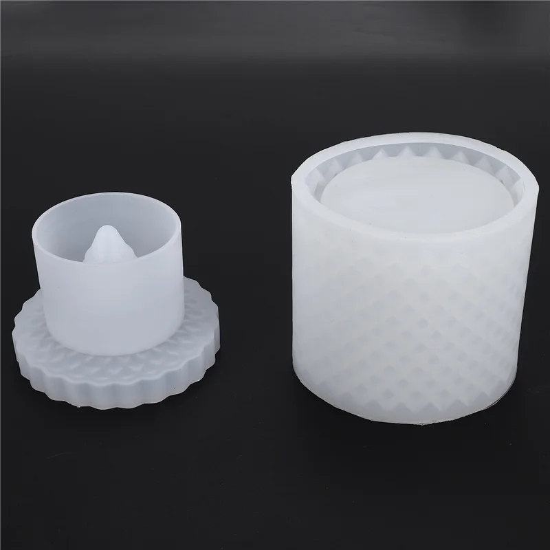 N08R Resin Box Molds With Lids,3D Jar Silicone Mold, Trinket Storage Container Box Mold For Resin Casting Home Decor