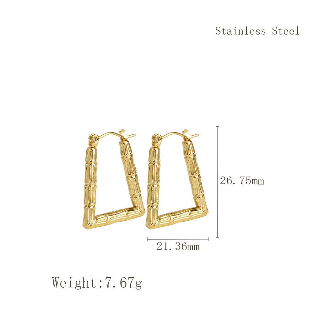 Stainless Steel Triangle Fold Silver Color And Gold Plated Delicate Fashion Stud Earrings Jewelry Gift For Women