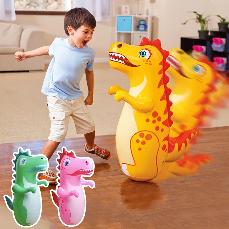 Bicchiere da boxe gonfiabile con dinosauro, sacco da boxe, giochi per ragazzi, giocattoli sportivi, regalo di compleanno di Natale per ragazzi e ragazze, giocattoli genitore-figlio