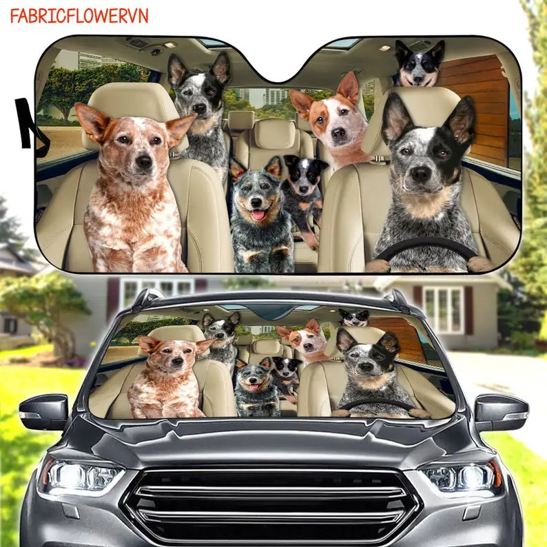 

Australian Cattle Dog Car Sunshade, Dog Car Decoration, Dog Windshield, Dog Lovers Gift, Dog Car Sunshade, Gift For Mom, Gift Fo