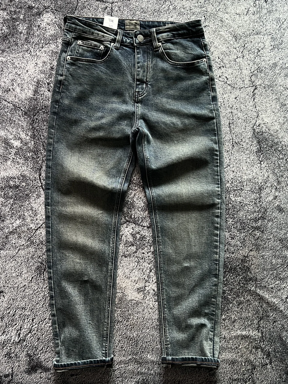 

Slim Fit Men's Blue ey Vintage Waed Straight Leg Stretchy Spring Autumn Jeans Casual Cotton Elastic Fabric Pants