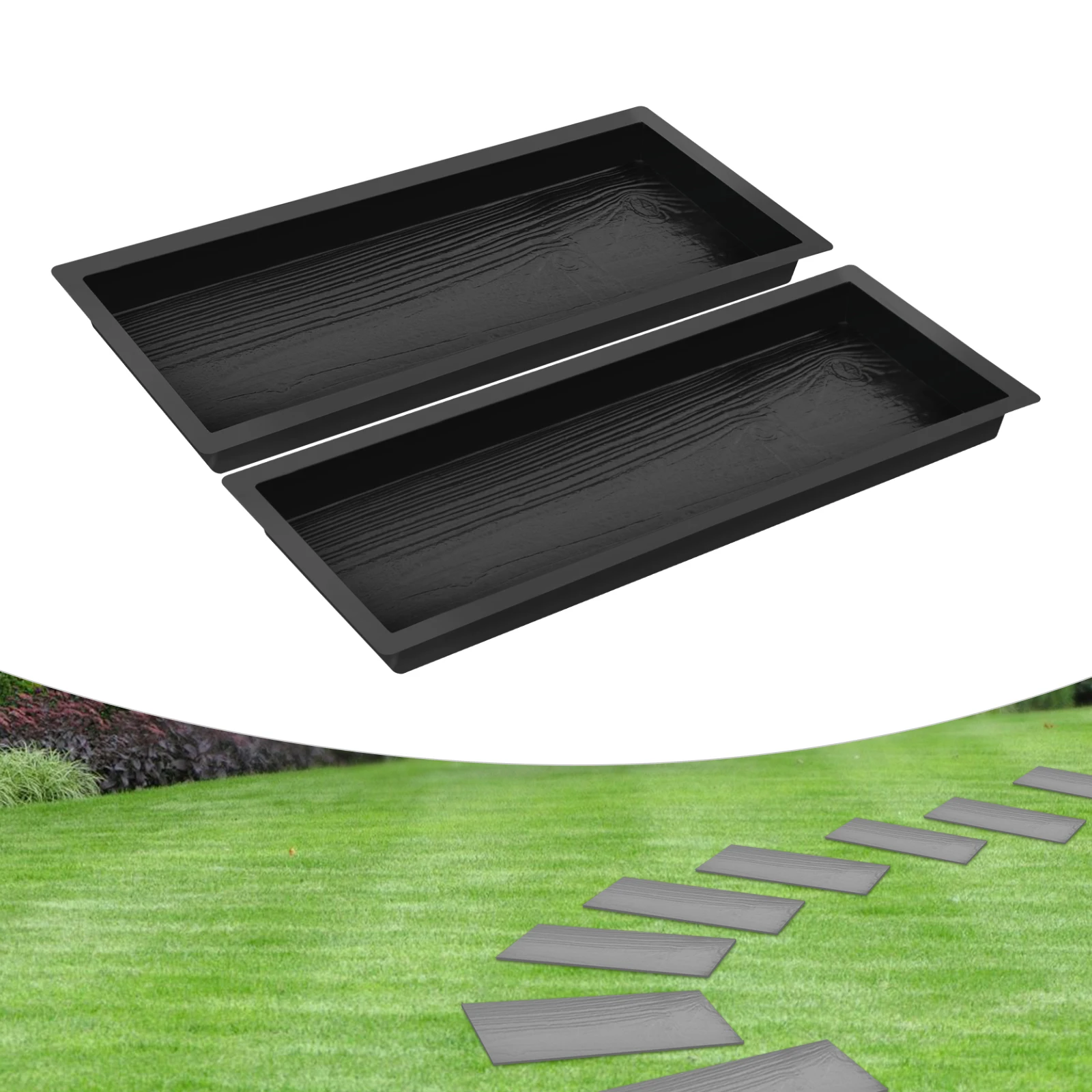 

2pcs Concrete Molds, Big DIY Precast Concrete Molds, Wooden Pavers Cement Paver Mold, Pavers for Garden Walkway
