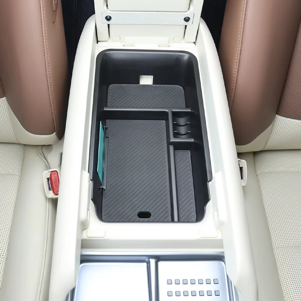 Auto Zwarte Centrale Opbergdoos Armsteun Organizer Houder ABS Voor Hyundai IONIQ 9 2026 LHD Auto Interieur Trim Accessoires