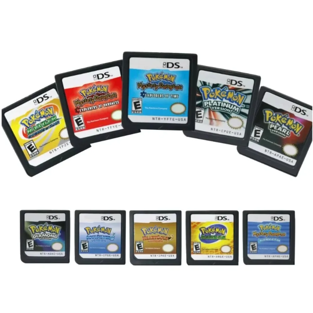 

Веселый игровой картридж серии Pokemon, карта для игровой консоли, платиновая жемчужина, бриллиант, сердце, золотая душа, серебро, многоязычный для NDS 3DS