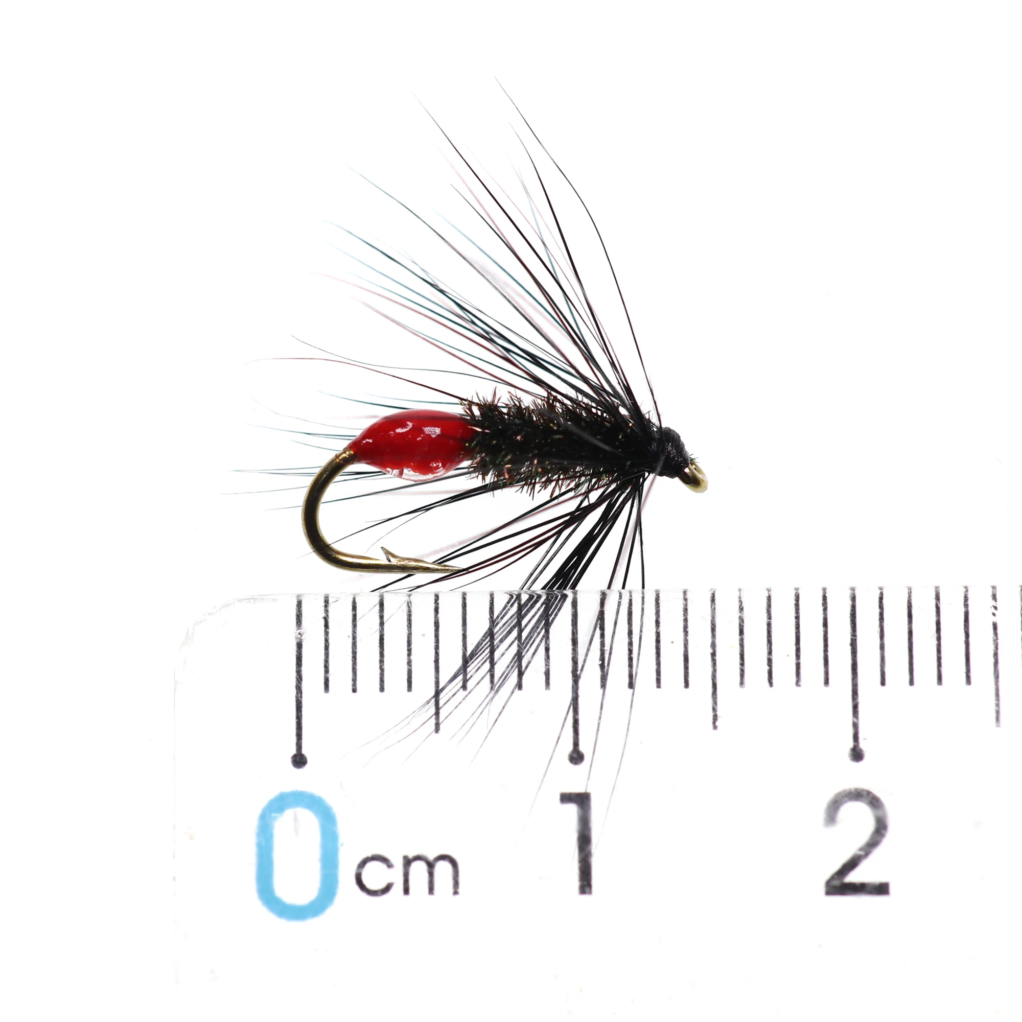 Wifreo 6pcs #12 Red Ant Trout Flies Fly Bass Pike Salmon Steel Head Trout Brown Hackle Red Butt Flying Ant Wet Fly
