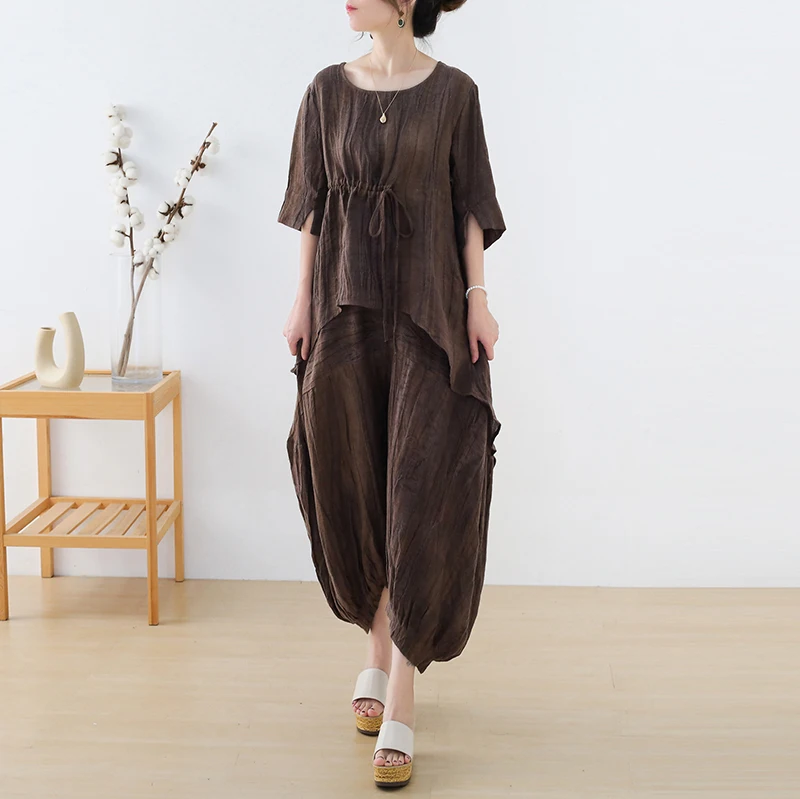 

Оригинальный дизайн, лето 2025 года, винтажный повседневный свободный льняной топ большого размера, женский льняной топ Faion Sensation Cool Feeling irt