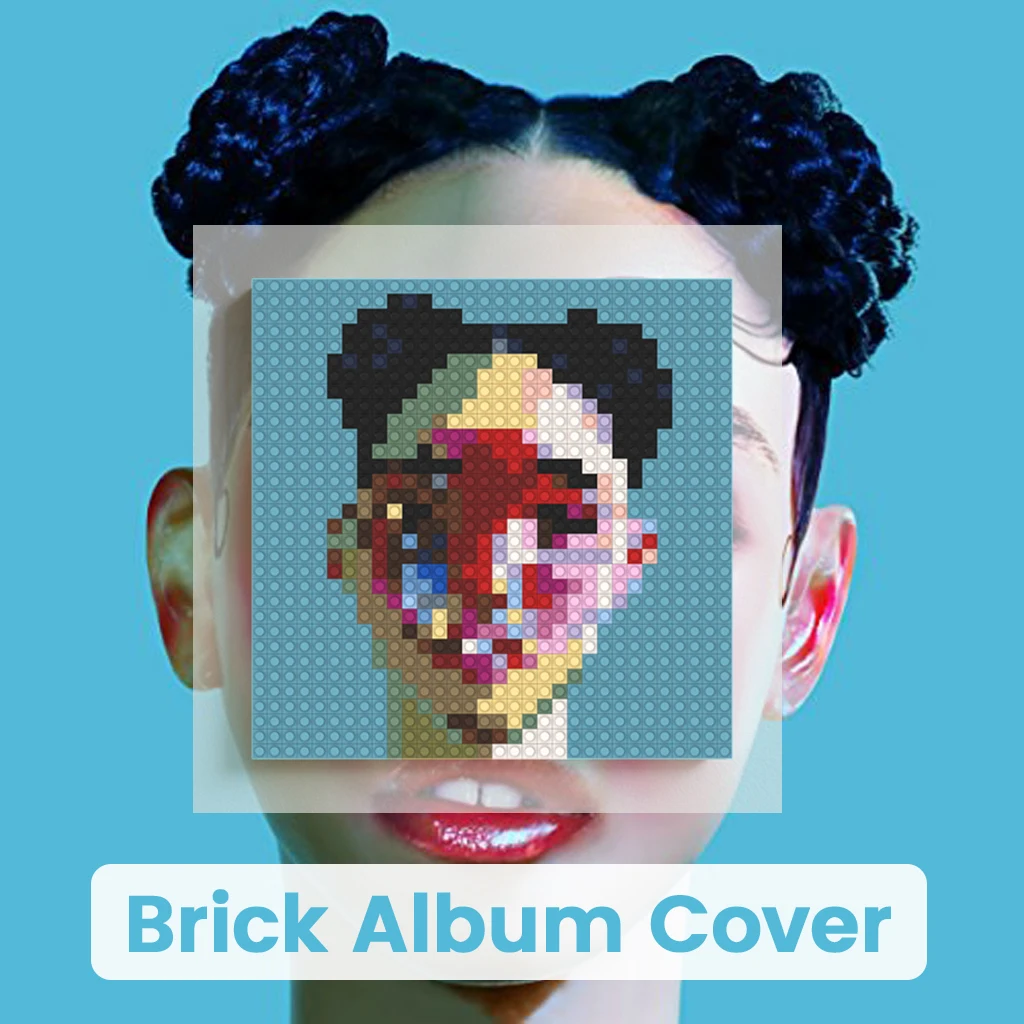 

F-FKA Twigs R&B Album Cover MOC Building Blocks Brick Pixel Art Mosaic Painting DIY Wall Art Decor