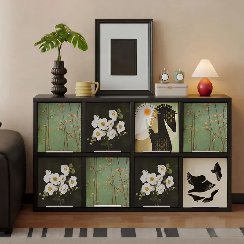 for Bookcase Free Combination Lattice Cabinet Flip Cabinet Modular Cabinet Half Wall Storage BucketSofa Side