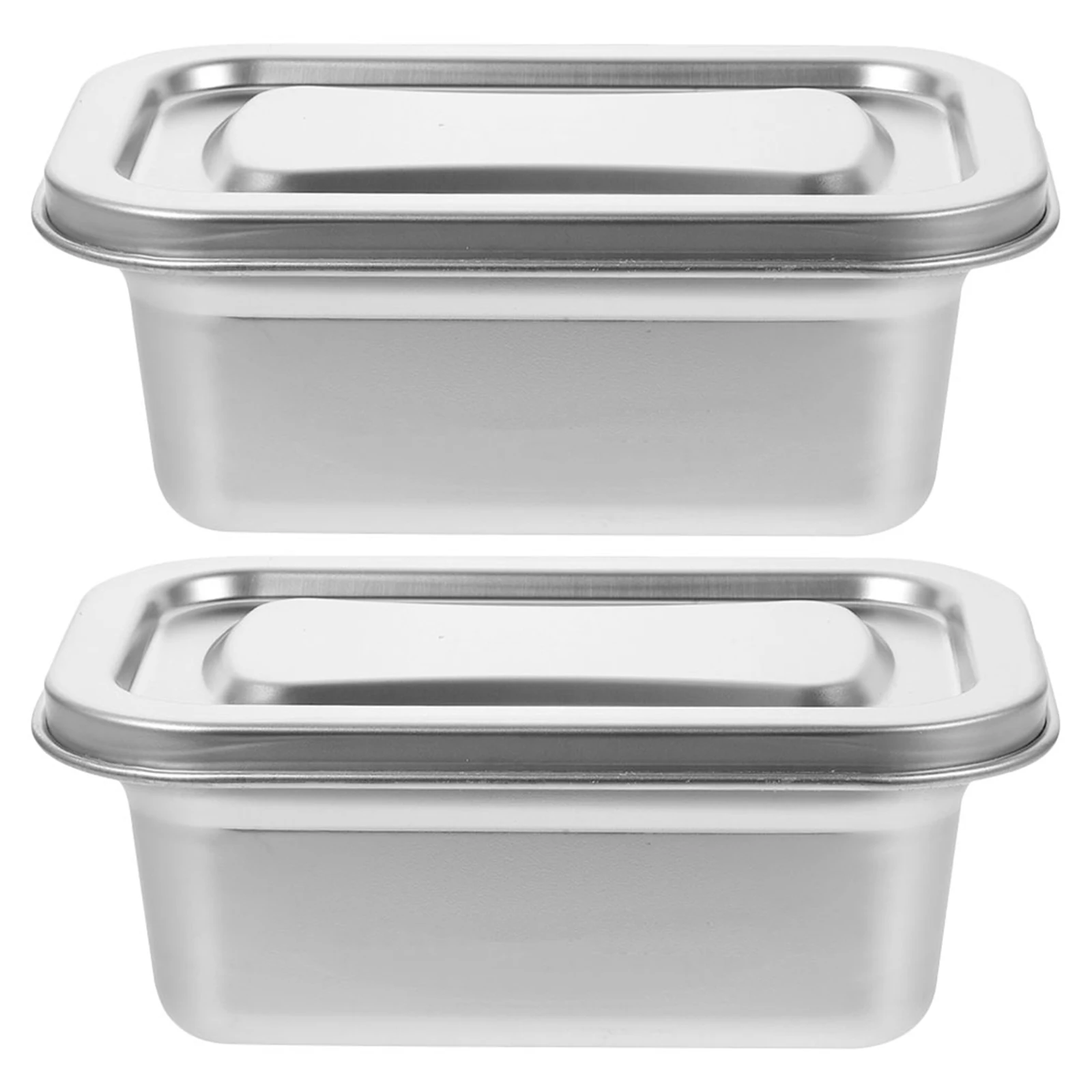 

2Pcs Stainless Steel Ice Cream Containers Airtight Seal Ideal for Homemade Ice Cream Freezer Food Storage Freshness Keeper