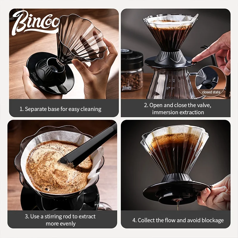 BINCOO Petal‑Style Glass Smart - Coffee Dripper V60 ulasan dan harga
