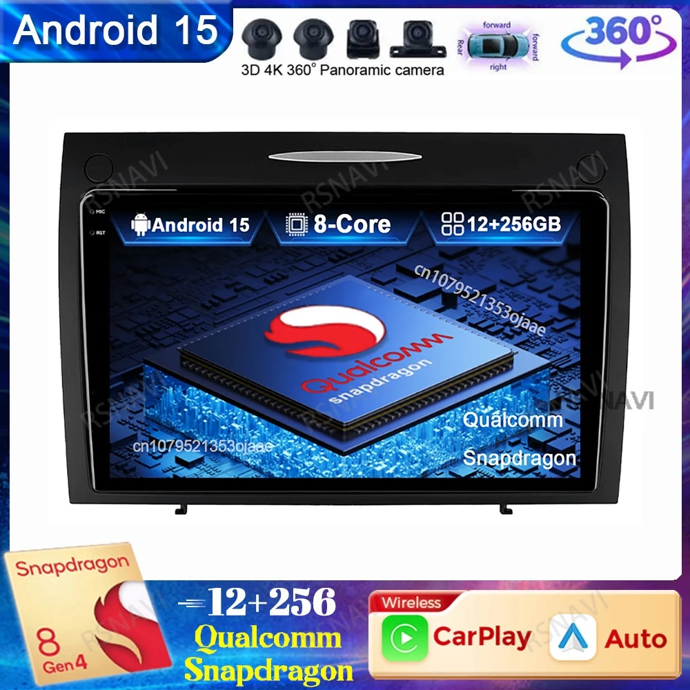 Android 15 Car Radio For Mercedes-Benz SLK-Class (R171) 2004-2011 Navigation Viedo Player Stereo Head Unit Qualcomm BT Autoradio