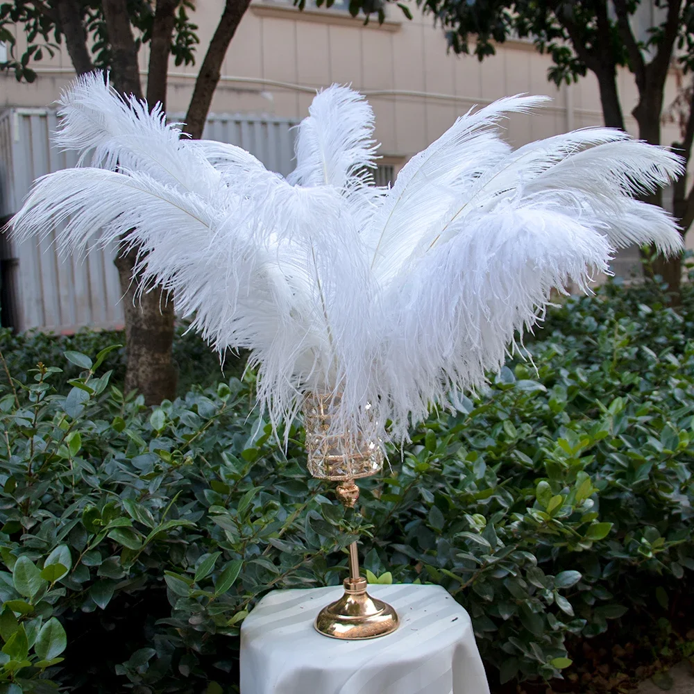 White Ostrich Feathers 5-75cm Natural Fluffy Plumes for Wedding Bouquet Table Decor Craft DIY Party Carnival Home Accessories