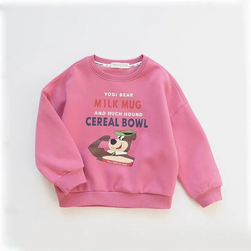 2024 Spring Girls Sweatshirts Cartoon T-shirts for Kids Long Sleeve Children Pullover Boys Sports Shirts Baby Tees Clothes