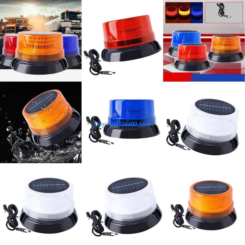 y1gd Solar Powered Vehicle Emergency Light High Brightness Warning Light Waterproof
