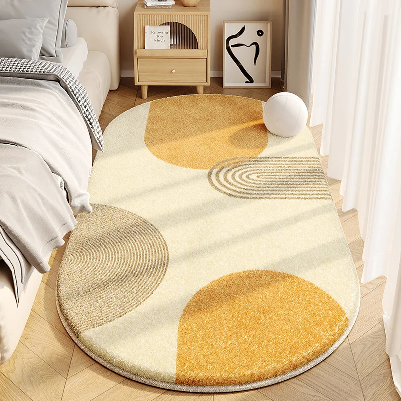 French Cream Bedroom Bedside Plush Carpet Home Living Room Decoration Carpets Light Luxury Study Cloakroom Casual Non-slip Rug