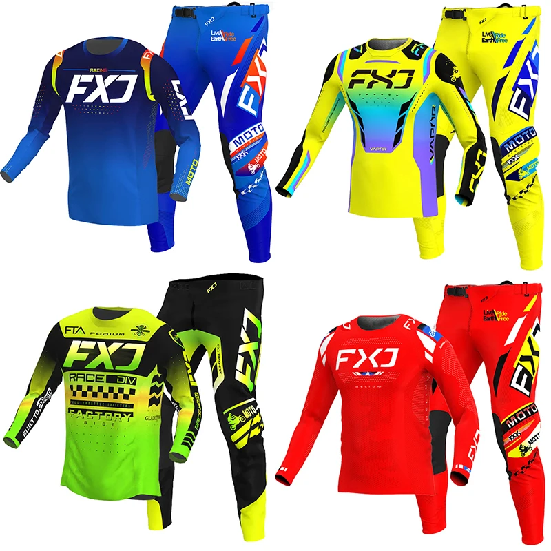 

NEW 2025 racing suit FXJ green motocross jersey and pants set mx bmx motorbike clothing dirt bike gear enduro