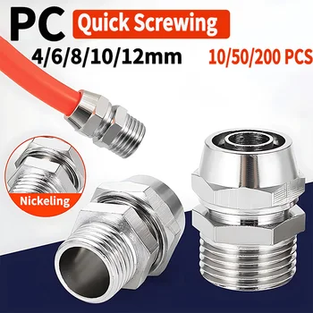 Quick twist joint PC pneumatic fitting components 4 6 8 10 12mm pipe tube for 1/8 1/4 3/8 1/2 copper trachea quick screw connector