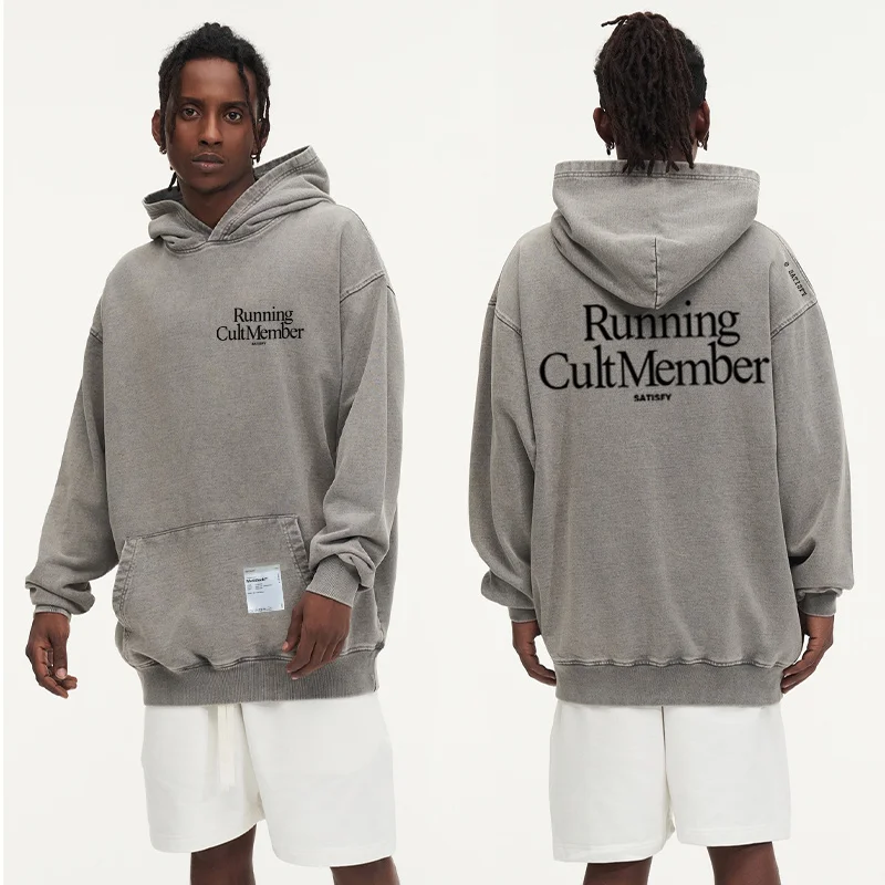 Satisfy Outdoor Fitness Running Basic Hoodie Sweatshirt Man and Woman Loose Fit Long Sleeve Sporty Style Spring Autumn Essent