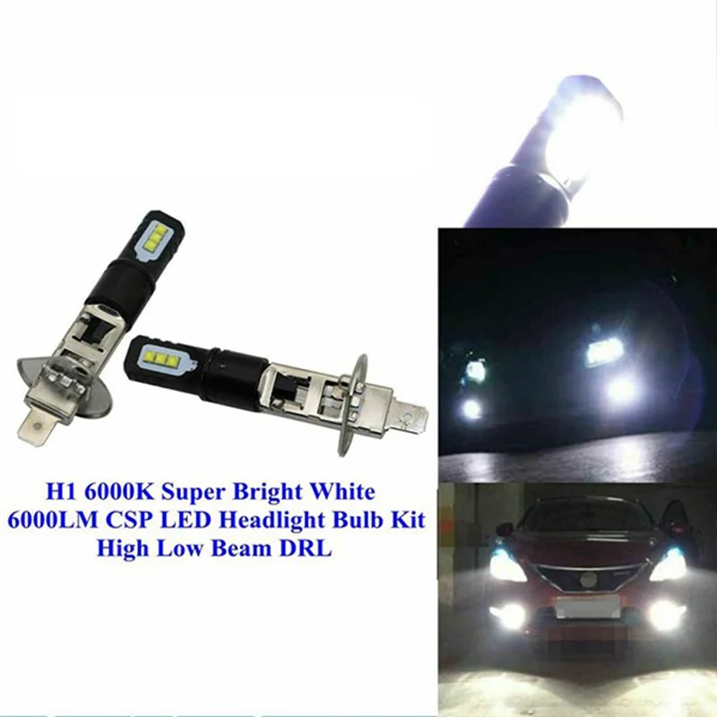 6000K Super Helder Wit 6000lm Drl 4x H1 Led Koplampkit Grootlicht