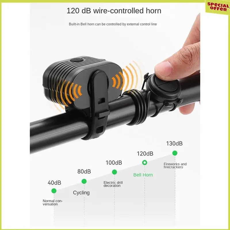 A34R luz de bicicleta alta e baixa lâmpada dupla contas farol recarregável, luz multifuncional