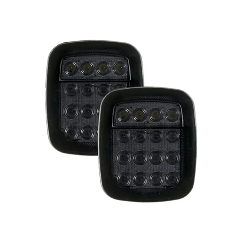 

News for Jeep Wrangler TJ, YJ, CJ, 2pcs Smoke LED Tail Lights with Backup, Brake, Reverse Lamp