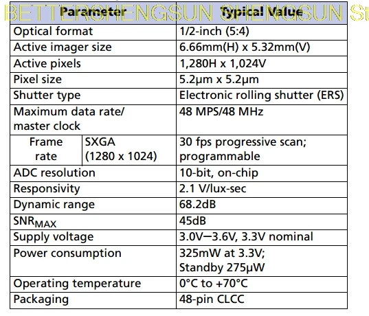 MT9M001 camera module 1 million 300 thousand pixel camera module 1.3M