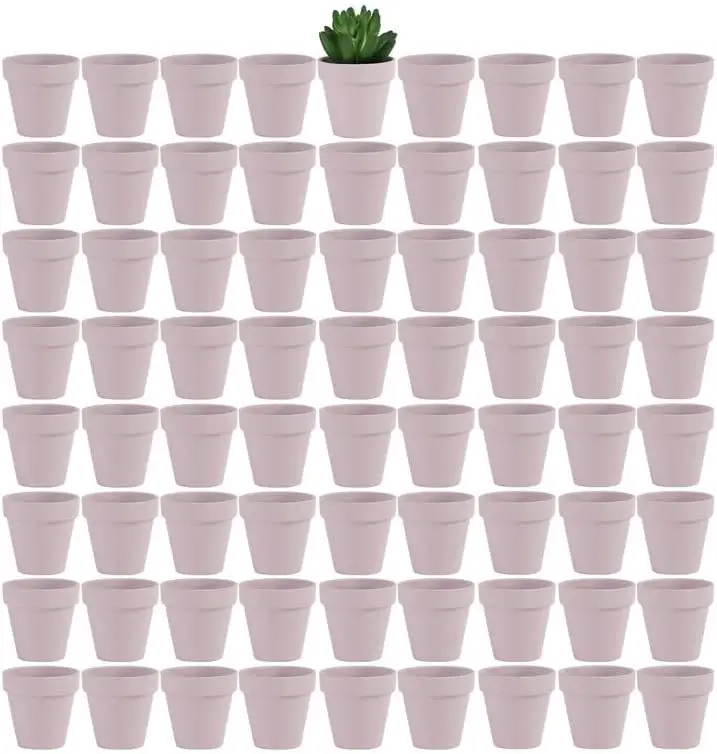 

72 миниатюрных розовых глиняных горшечков, 2,5 дюйма, терракотовые керамические кашпо для цветов и кактусов