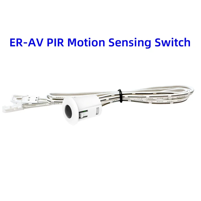 ER-AV PIR Motion Sensing Switch DC5-24V MAX1.5A Connect with low voltage Led Strip Light Use for Stairs Garages Closets Cabinets