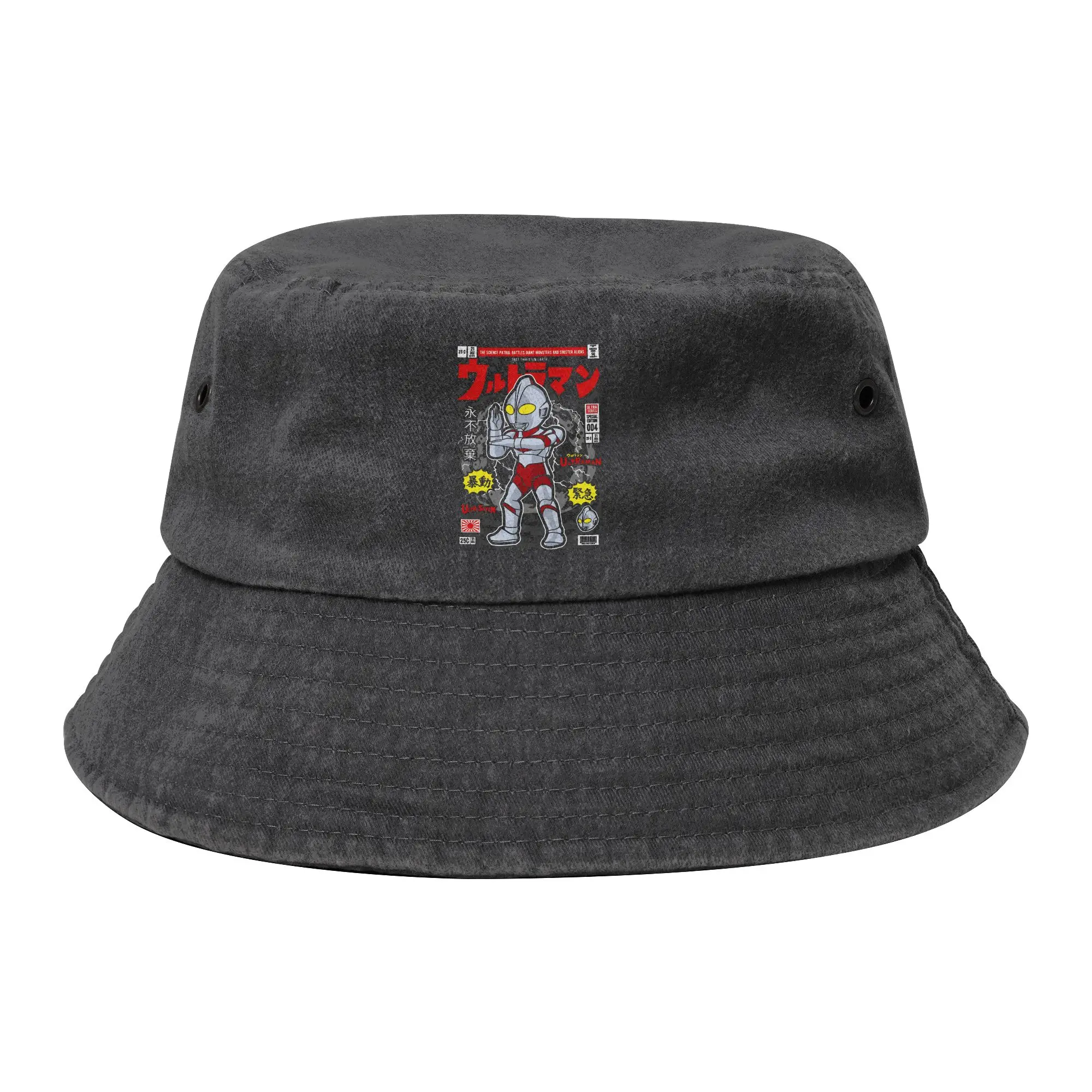 Girl Bucket Hat Ultraman Super Hero Japan Hot Summer Headwear UV Protection Vacation Fisherman Hat  Ispoti Birthday Gifts