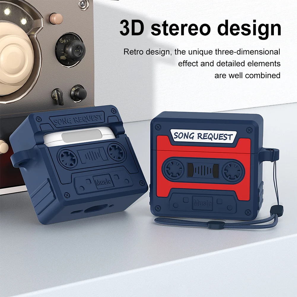 كاسيت الشريط غطاء من السيليكون ثلاثية الأبعاد لطيف لينة غطاء سيليكون للصدمات الكرتون سيليكون واقية ل AirPods 4th Gen 2024 #2