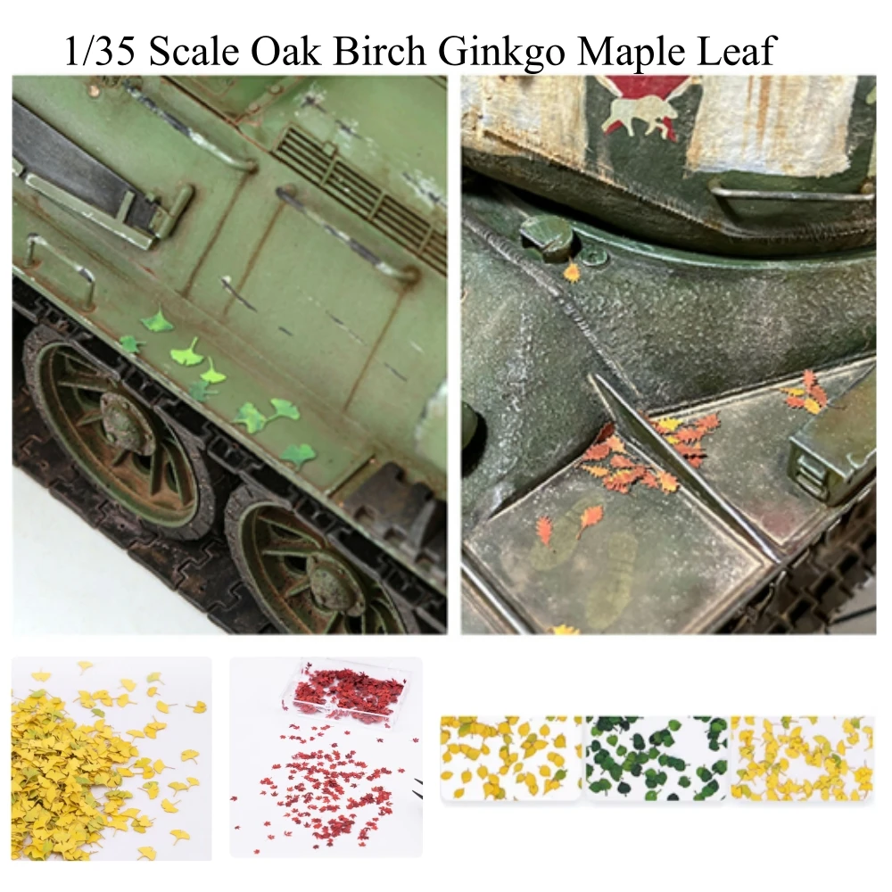 1/35 Scale Oak Birch Ginkgo Maple Leaf DIY Model Scene Decoration High Simulation Tree Leaves Foliage Pack