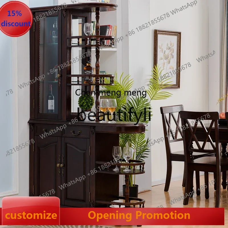 

S7486 ss American Style Solid Wood Entrance Double-Opening Shoe Cabinet Small Apartment Retro Living Room Partition Hallway Cabi