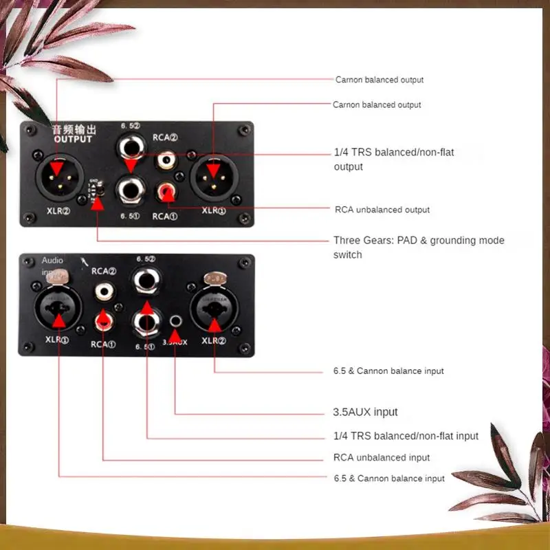 AB59-PRO X4 Multifunctional Audio Isolator 6.5Mm 3.5Mm XLR RCA Audio Noise Isolator, Current Acoustic Filter Ground Filter