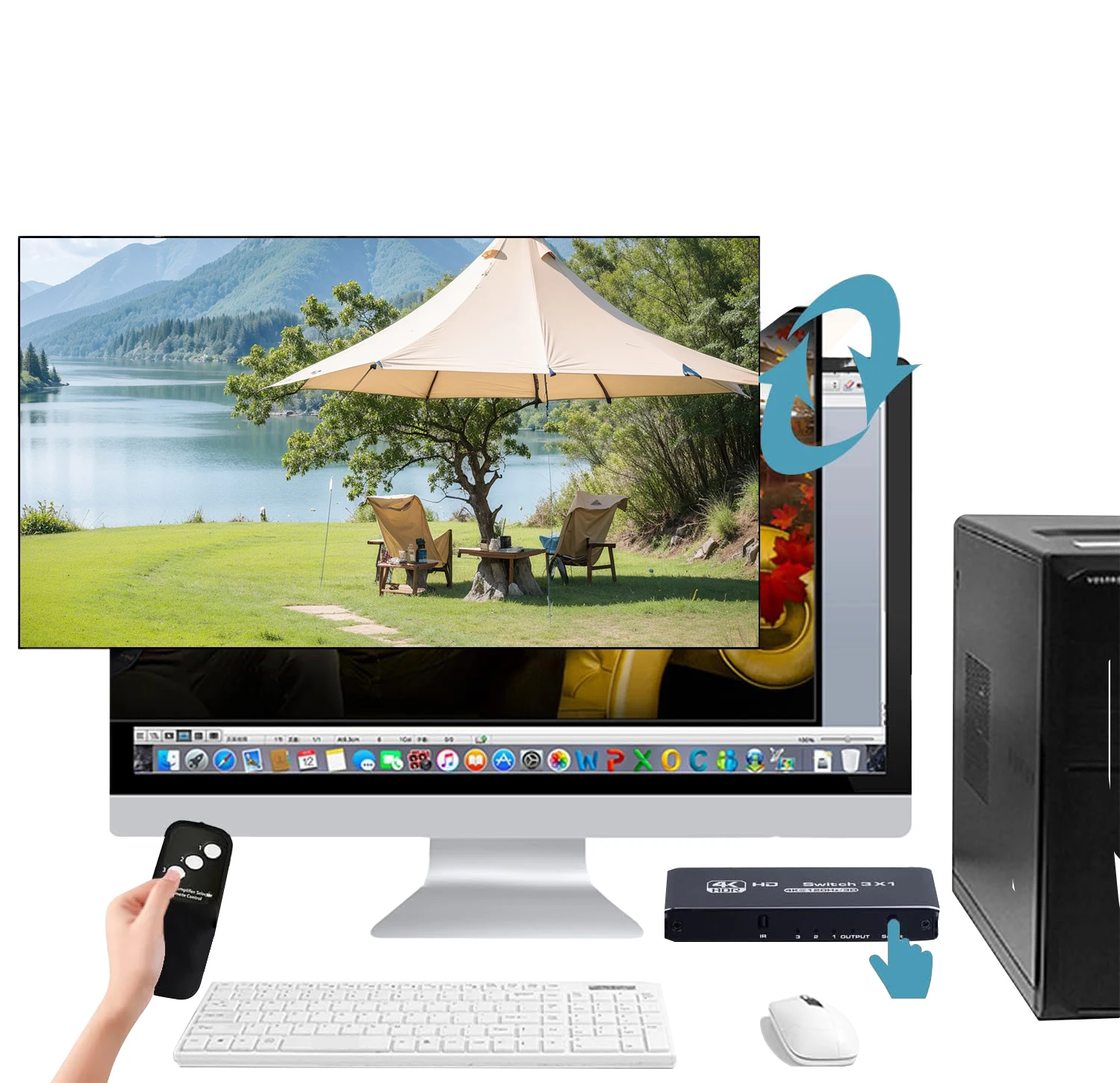 

HDMI-совместимый переключатель-сплиттер ИК-пульт дистанционного управления Поддержка переключателя Селекторная коробка 4K 120 Гц Автоматический переключатель для ПК/TV Box/PS 4/5